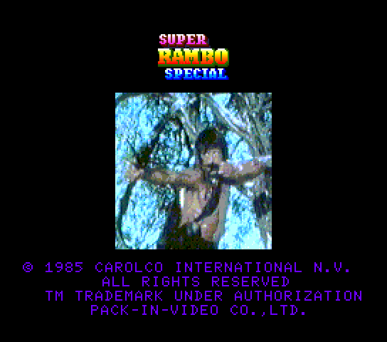 Super Rambo Special Title Screen